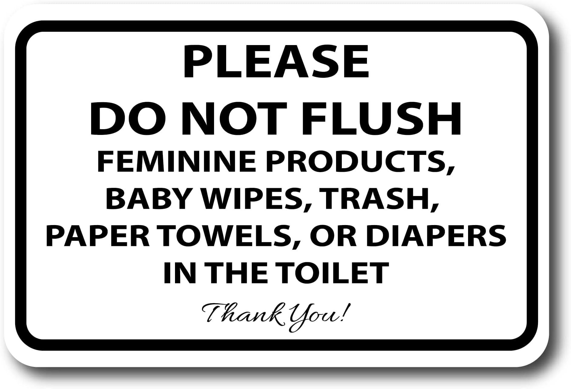Please Do Not Flush Bathroom Sign For Business (3.5 X 5.6 In - View #5