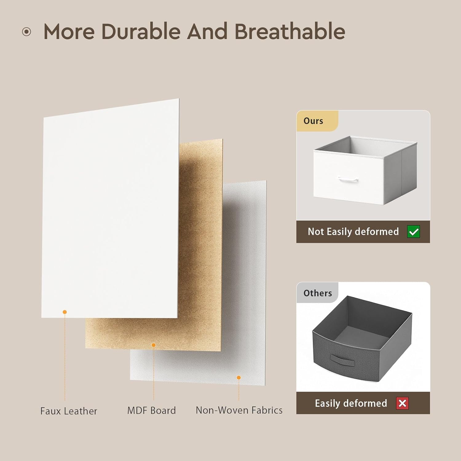 Yetom Baby Changing Table Dresser with Wheels, 6-Fabric Drawer Baby Dresser with Changing Table Top, Waterproof Diaper Changing Station & Pad, Mobile Storage Unit, Compact Baby Furniture, White