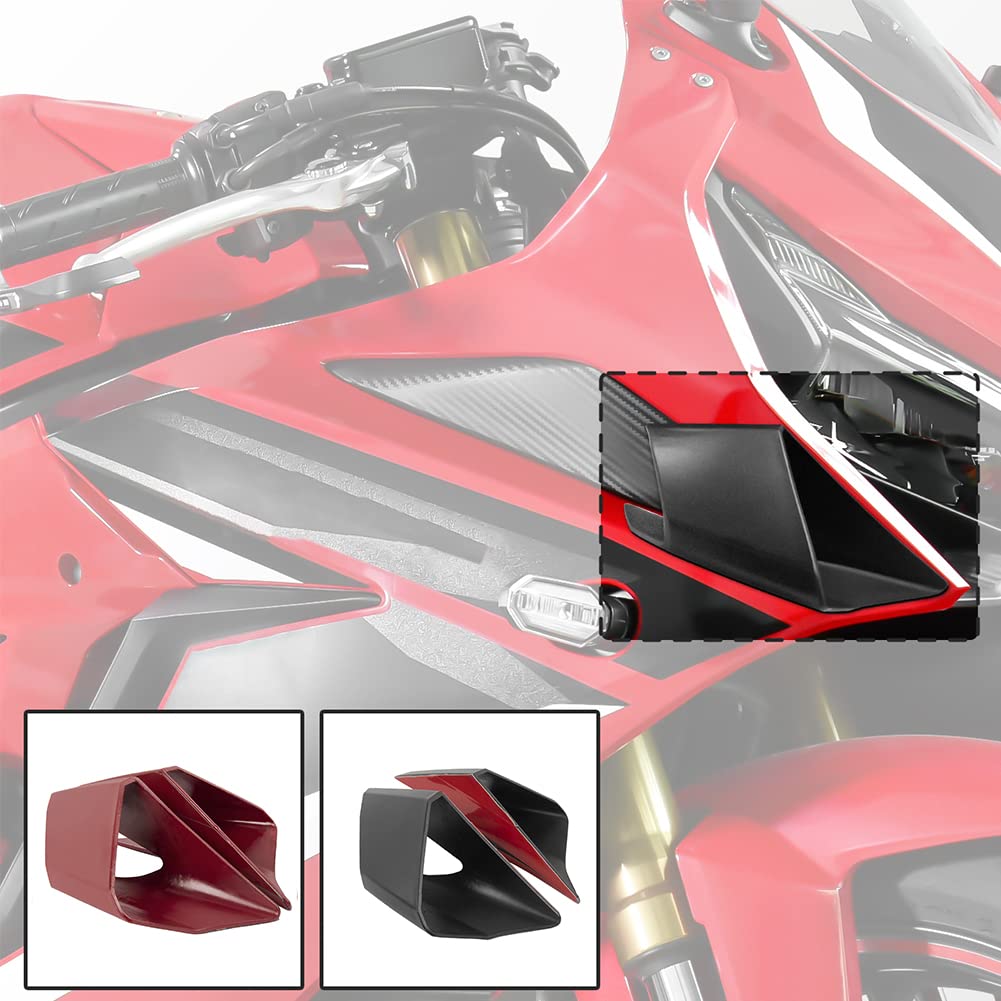 Motorrad Front Winglets Verkleidung Luftstrom Windabweiser Aerodynamische Seitenflügel Schutzabdeckung Dekorative Body Kits Zubehör für CBR650R CBR 650 R CBR 650R 2019 2020 2021 (Schwarz)