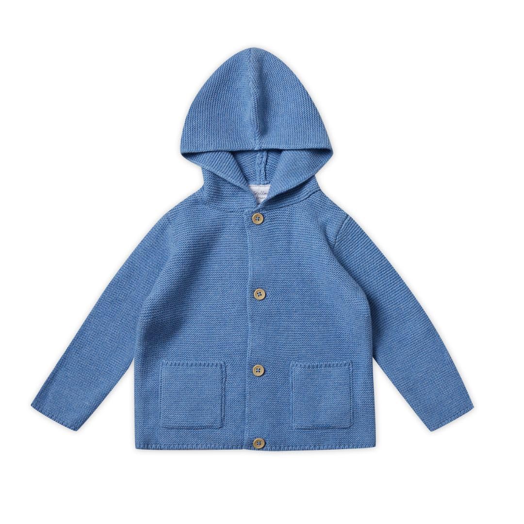 Stellou & friends 100% Cotton Hood Unisex Cardigan for Babies and Children Ages 0-6 Years