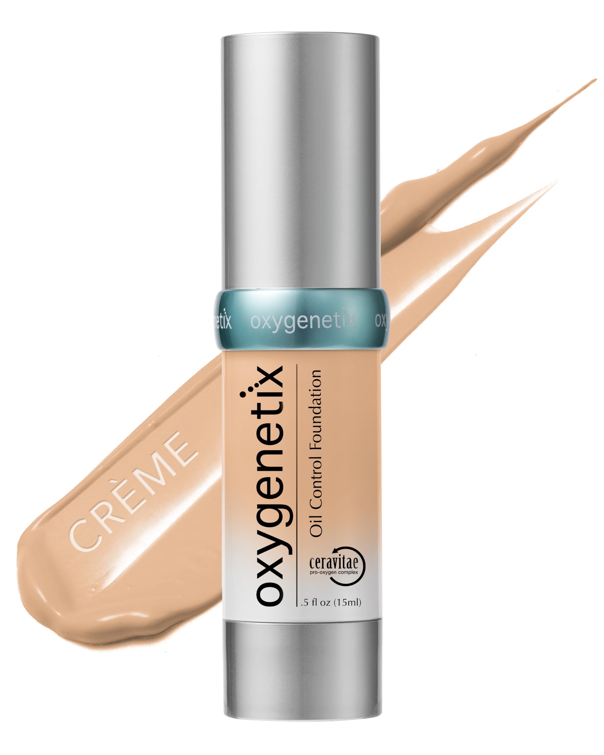 Oxygenetix Oil Control Foundation Creme Breathable Makeup for Face Lightweight Non-Comedogenic Coverage with Salicylic Acid Longwear Foundation for