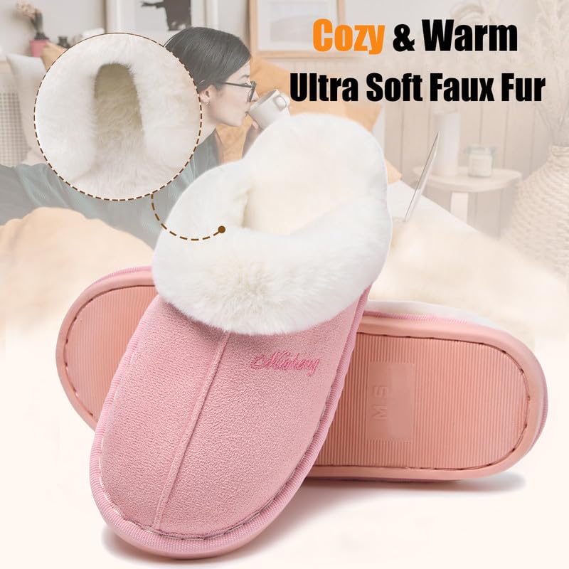 Misolin Pantofole Scamosciate da Donna Uomo Invernali Interne Ciabatte Casa Morbida Autunno Inverno Memoria Schiuma Pavimento Indoor Outdoor