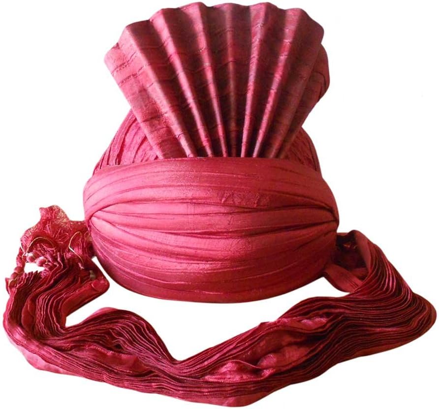 Kalra CreationsMen Hat Indian Handmade Punjabi Turban Bhangra Maroon Pagri 7 3/8 (23")
