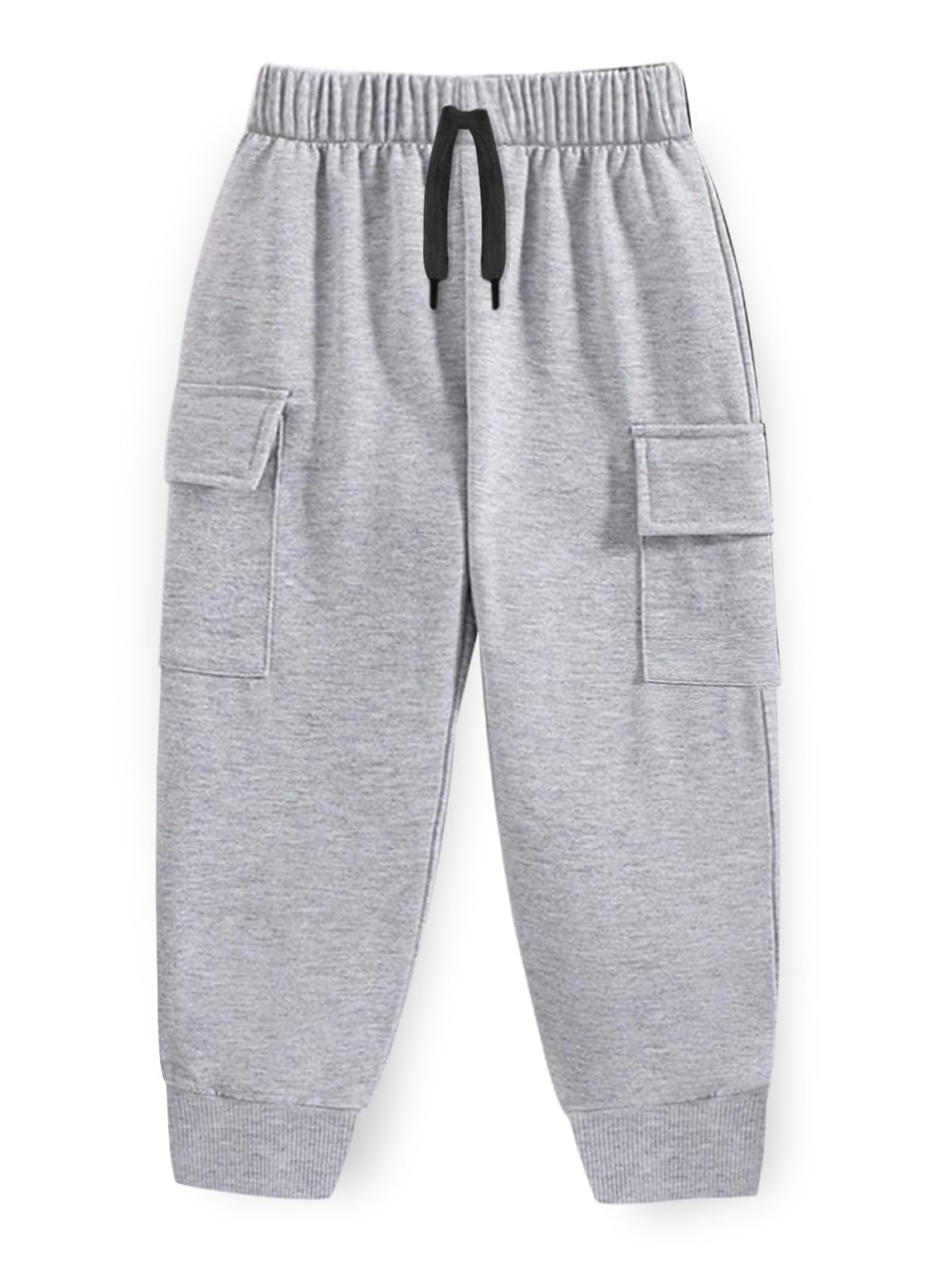Trampoline Kids Cotton Cargo Joggers Pack of 3 | Soft Knitted Pants for Boys & Girls | Solid Colors with Side & Cargo Pockets | Ribbed Cuffs & Drawstring Waistband | Everyday Bottoms | 8-9 Years 3