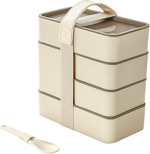 Miniatura 8 de YBOBK HOME Lonchera Bento para adultos, apilables, contenedores de comida japonesa, a prueba de fugas, con bolsa, apto para microondas y lavavajillas