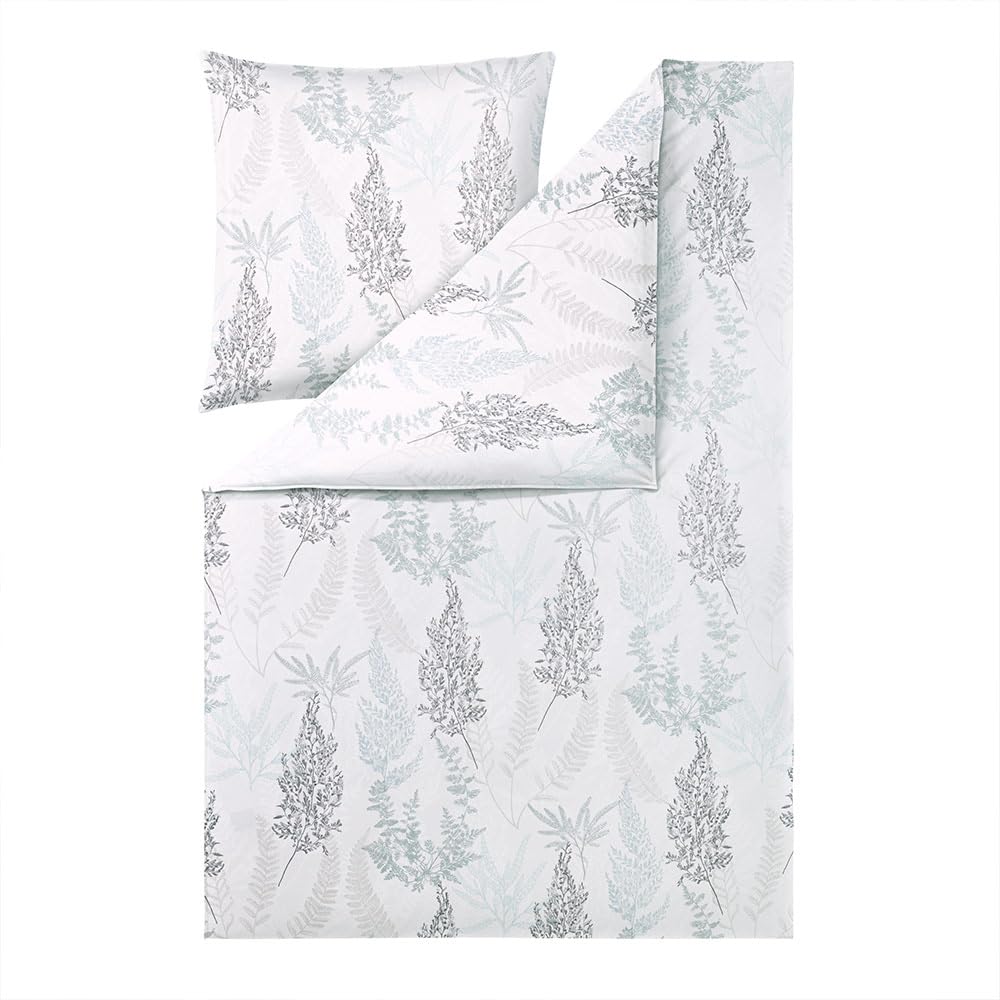 ESTELLA Bettwäsche Hedi | eisblau | 135x200 cm + 80x80 cm | bügelfreie Qualität | pflegeleicht & trocknerfest | ideale Vier-Jahreszeiten-Garnitur | 100% Baumwolle