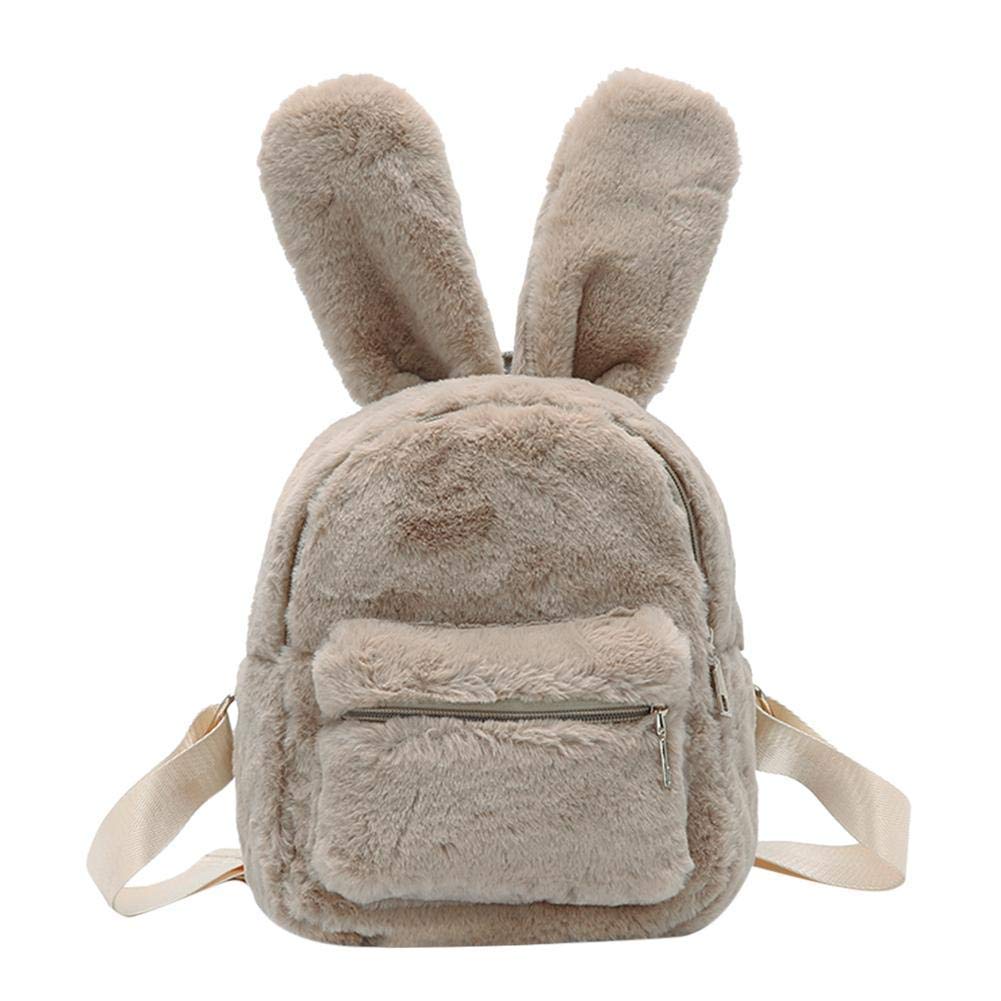 Gupiar Bunny Backpack, Fur Mini Backpacks for Womens Plush Rabbit Ear Satchel Fuzzy Bunny Purse Handbags