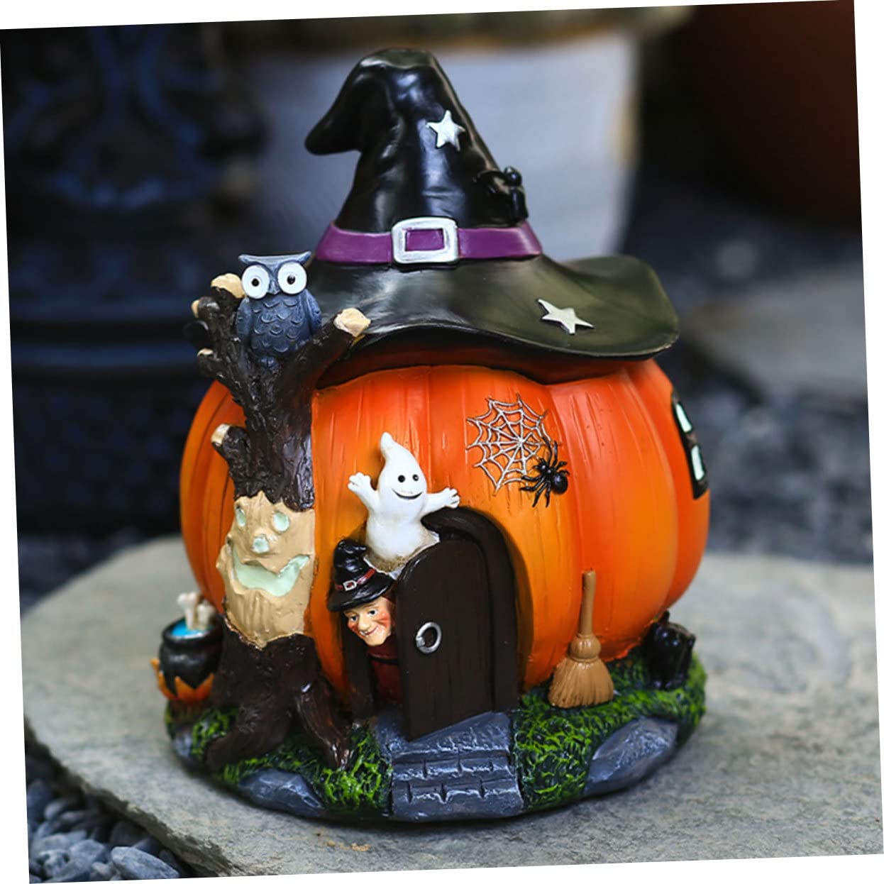 Amazon.co.jp: Lurrose シーハロウィン用樹脂製カボチャハウスの飾り