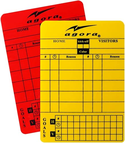 AGORA Tarjeta de árbitro de fútbol roja y amarilla para escribir