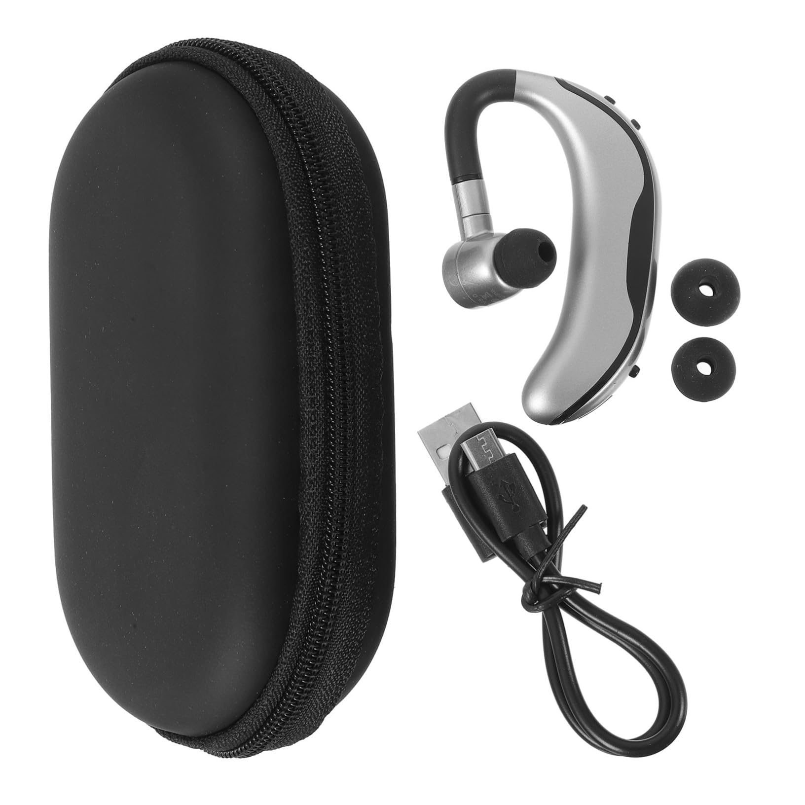 Didiseaon Auricolari sportivi con gancio per orecchio cuffie senza fili a batteria suono dinamico compatibili smartphone e tablet grigio