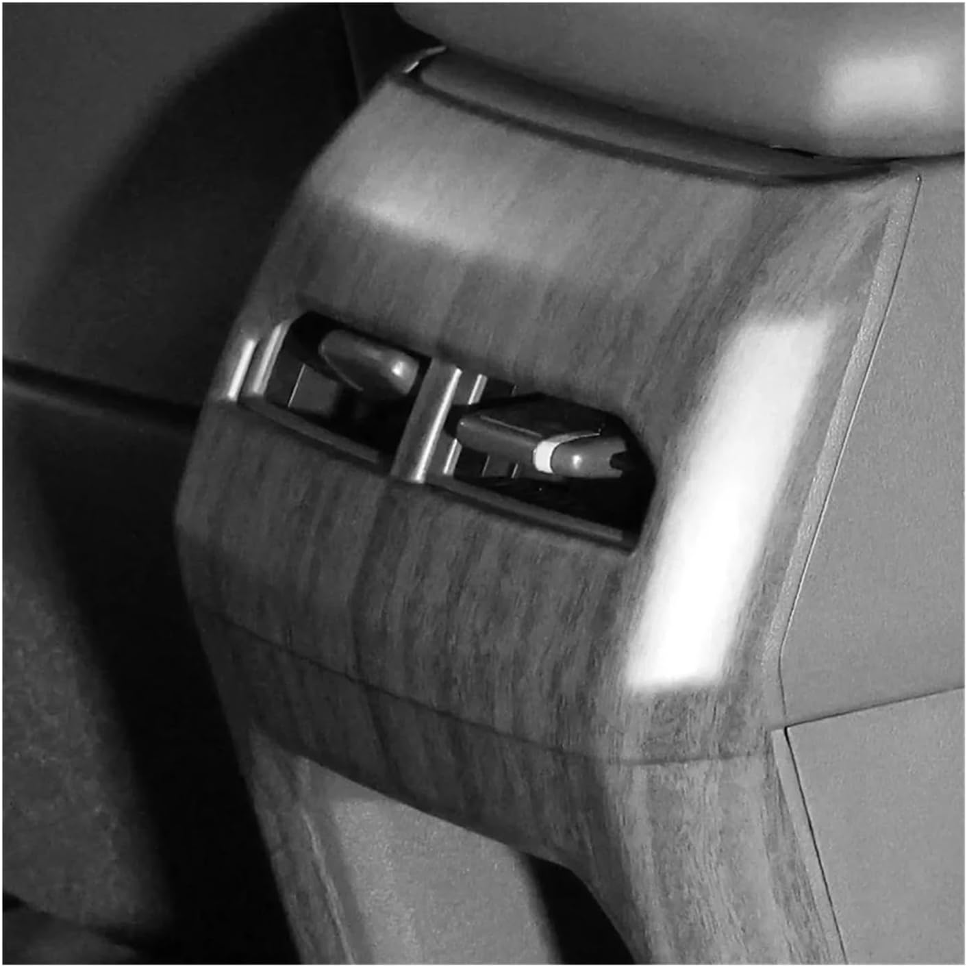 Car Rear Seat Anti-kick Panel Back Air ABS Interior Trim Conditioner AC Frame Cover Compatible for Kia EV3 2024 2025 Accessories(Wood Grain)