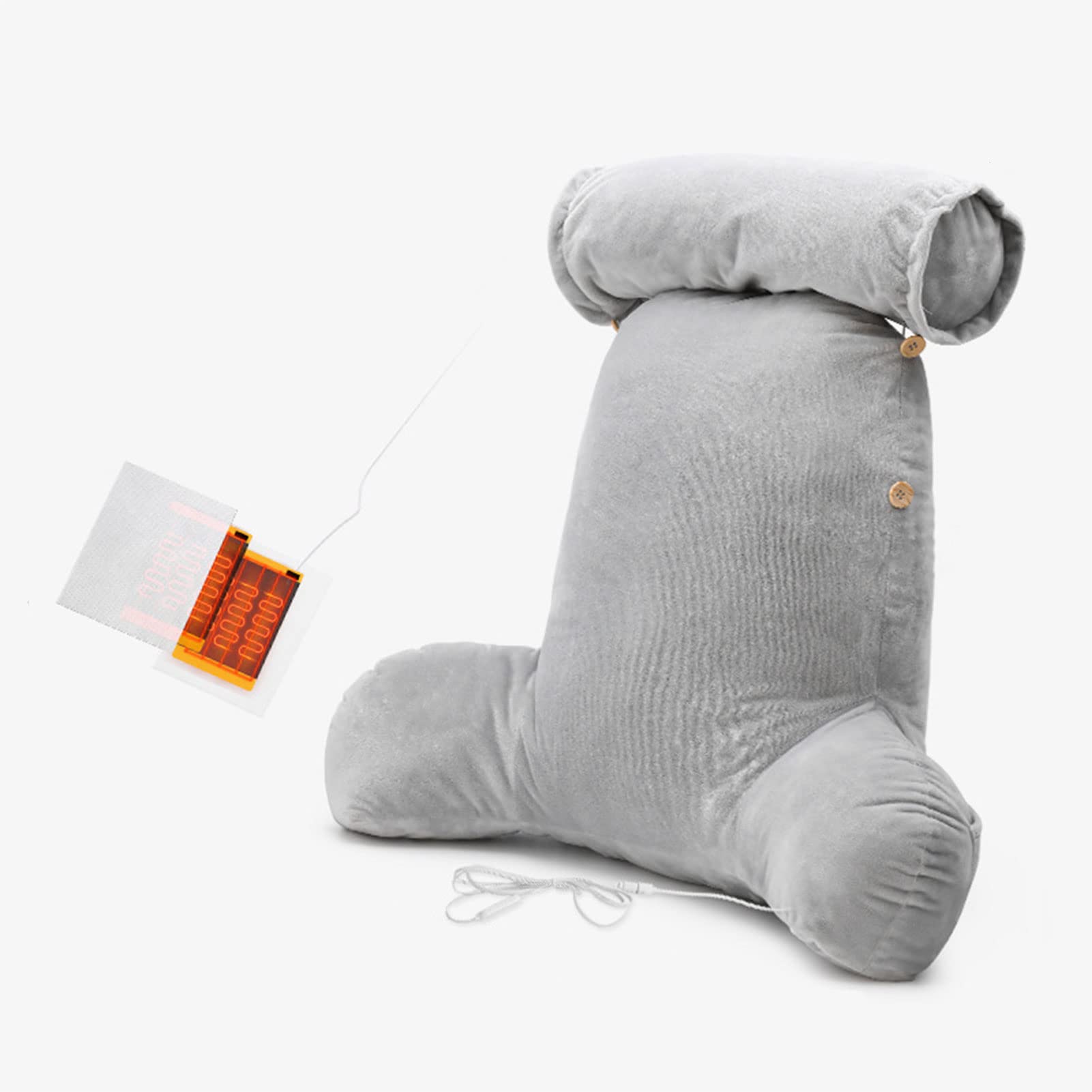 Cuscino da Lettura, Grande Cuscino da Riposo a Letto, con braccioli di Supporto, con Coperta, artefatto per Fare Un pisolino, Ottimo per Lavorare, Leggere o Giocare sul Letto/Divano/Pavimento