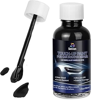 High-Gloss Black Paint Touch Up Pen: Quick Drying Scratch Repair for Cars & Rims (30ML)