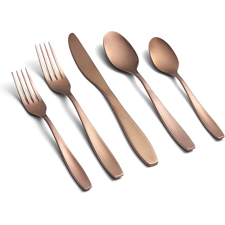Bronze Silverware Set: Cambridge Silversmiths 20-Piece Flatware Set