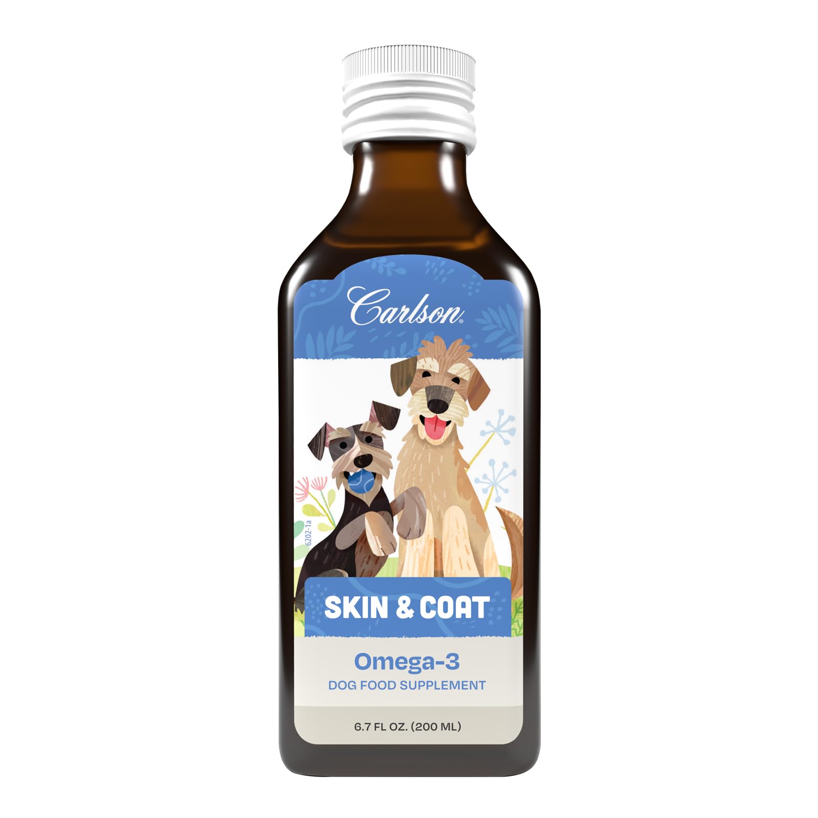 Carlson Omega-3 Fish Oil Liquid for Dogs, Supports Skin & Coat, Joint & Heart Health, Liquid Dog Supplement, 6.6 fl oz 200 ml