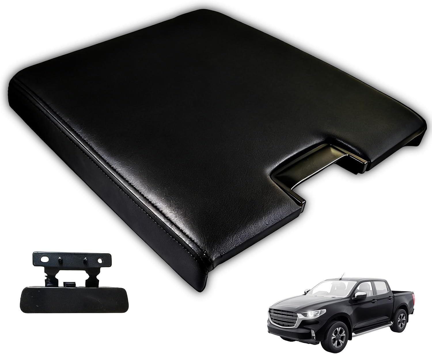 Black Center Console Armrest Lid with Latch Compatible with 2007-2013 Chevy Tahoe Avalanche 2008-2014 Silverado GMC Yukon(XL) Sierra 1500 2500 3500 Center Console Cover Replaces 924835