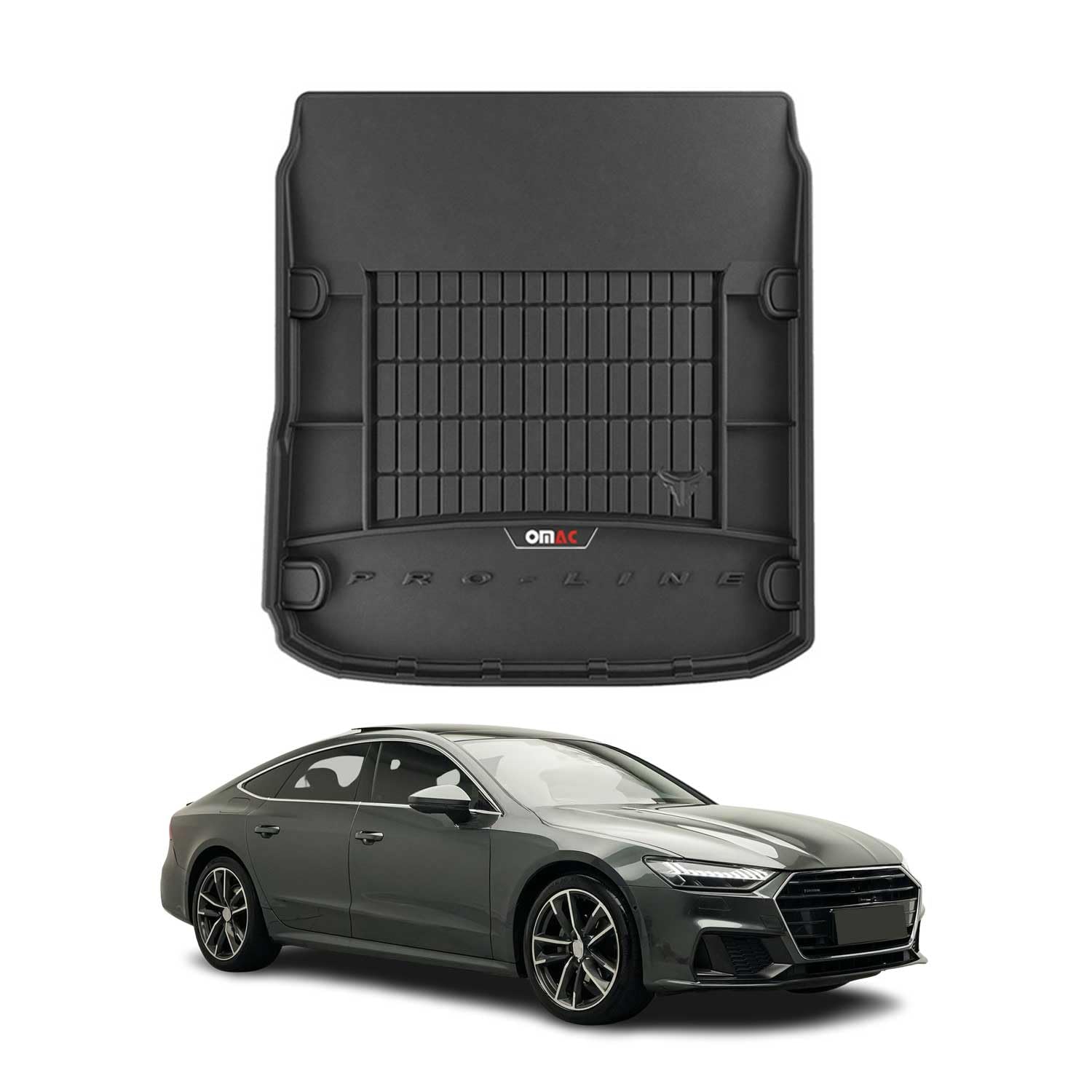 Mata Bagażnika Pasująca do Audi A7 C8 Sportback 2018-2023 OMAC Premium 3D Czarny Guma