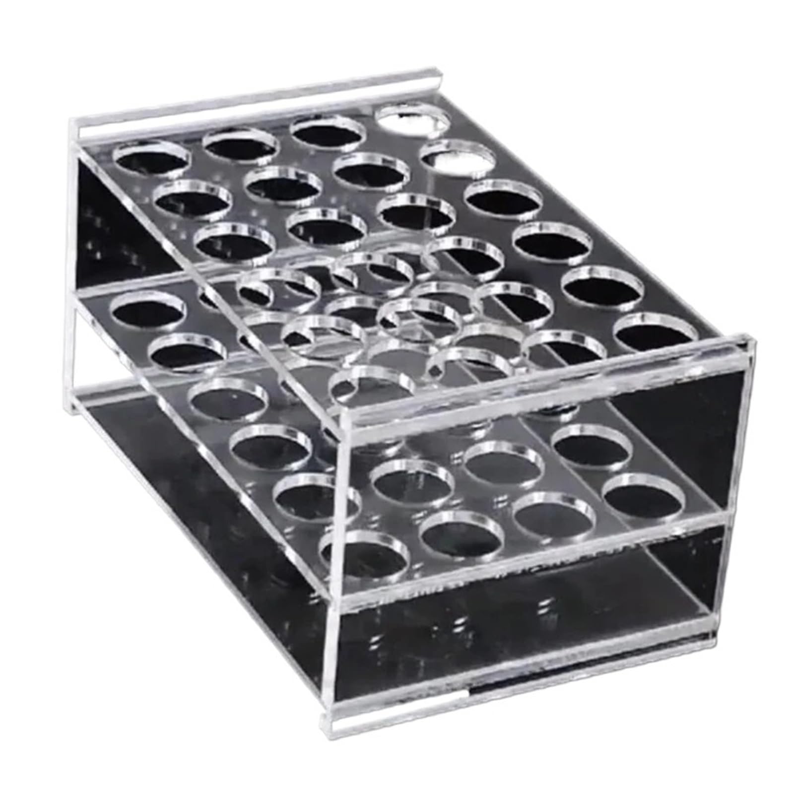 soporte for tubos de ensayo 0,2/0,5/1,5/2/5/7/10/15/20/25/50/100ml 24/48/40/96 agujeros Placa de almacenamiento soporte de tubos centrífugos de laboratorio de vidrio orgánico(1Pc 50ml 24Holes)