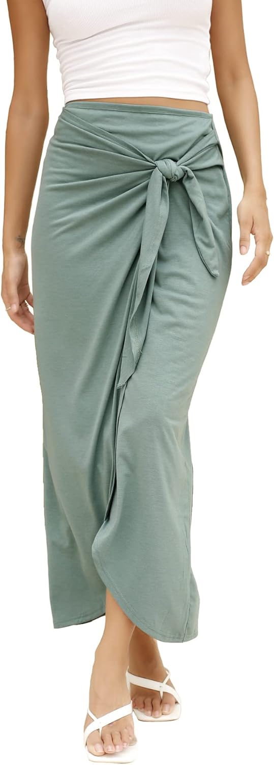 TASAMO Womens Draped Maxi Skirt Retro Full Length Skirt for Women Dressy Casual TASAMO Womens Draped Maxi Skirt Retro Full Length Skirt for Women Dressy Casual