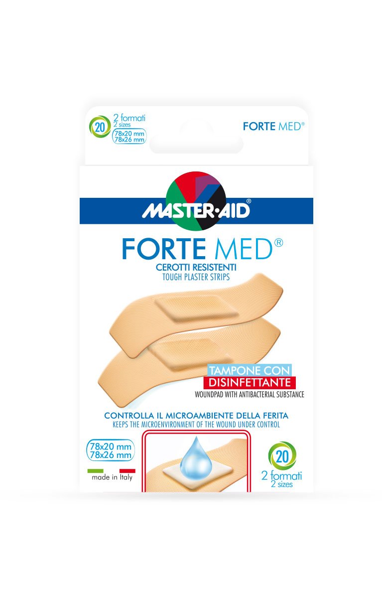 Master Aid Forte Med Strip, 20 Pezzi 2 Formati