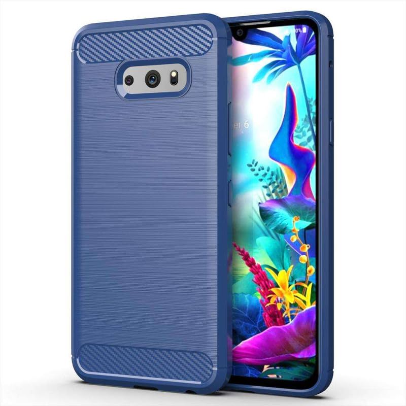 Image of Hybrid Carbon Fiber Back Case for LG G8X ThinQ (Blue)