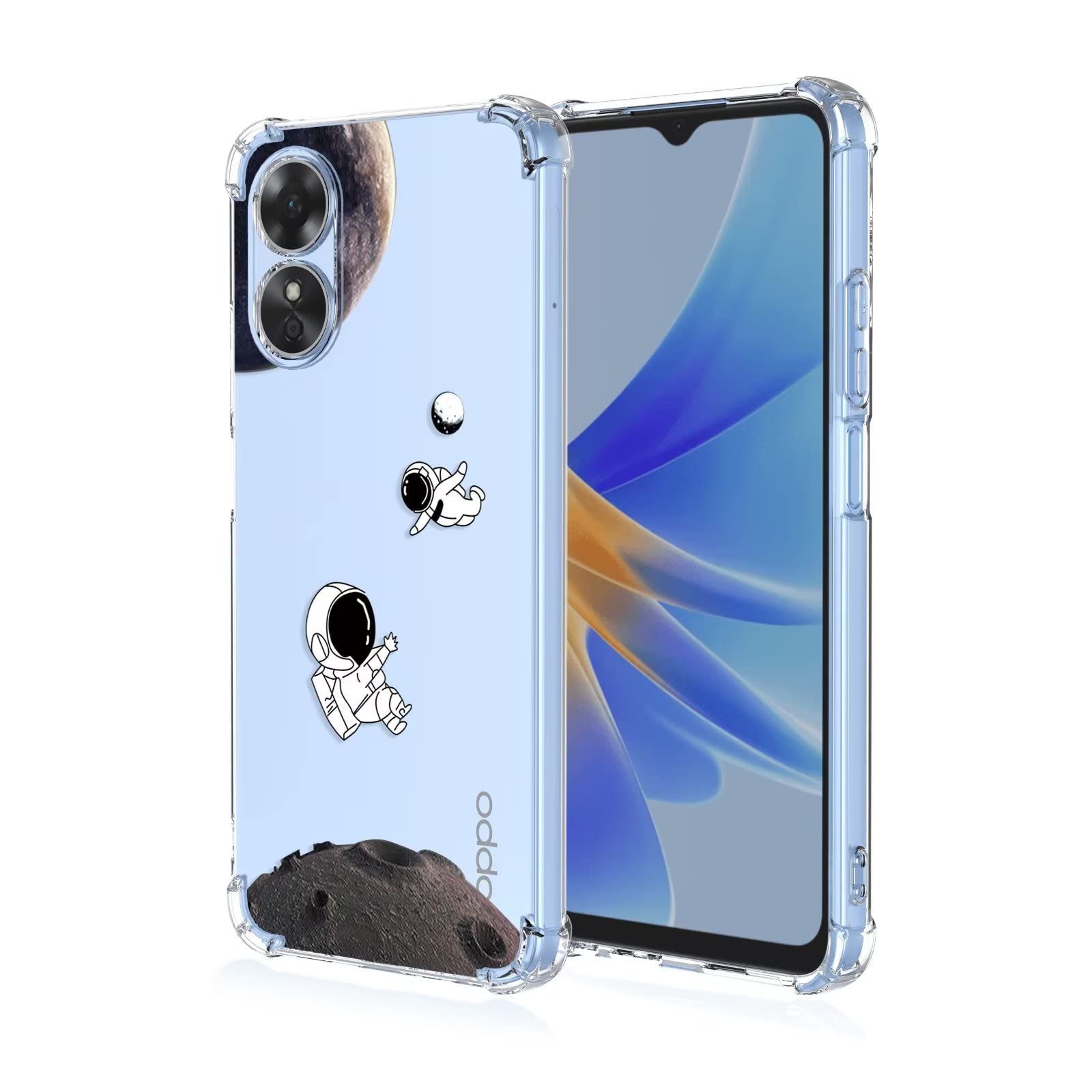 HONLEN Custodia Per OPPO A17 – Cover Trasparente Sfumata In TPU, 4 Angoli Rinforzati Con Airbag, Design Orso Bambola, Antigraffio E Antiurto