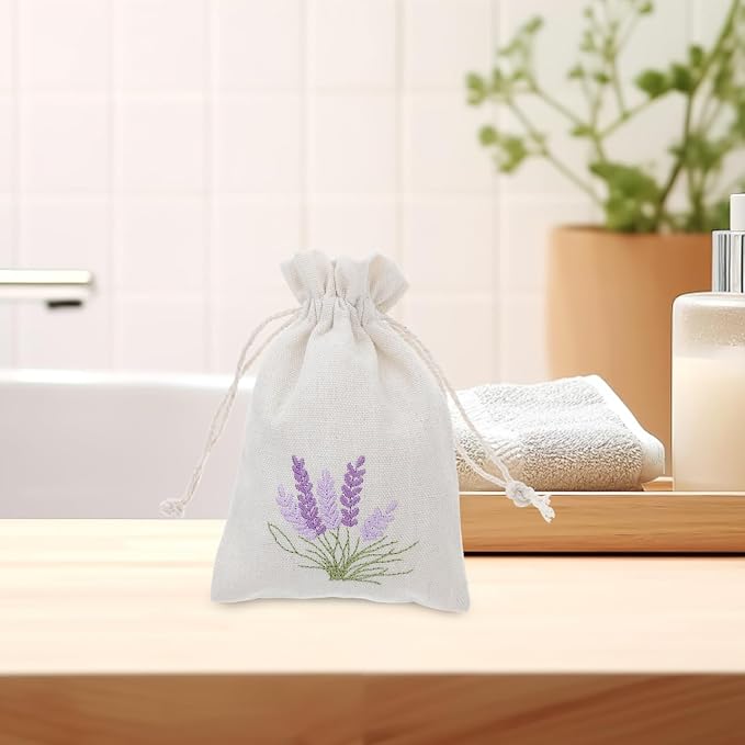 Velas de lavanda en bolsas de algodón, paquete de 10 miniatura 2