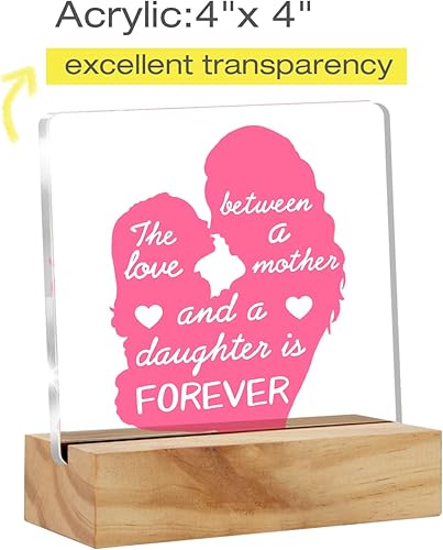 Miniatura 2 de Regalo para mamá de hija, citas para madre e hija, decoración de escritorio, placa de acrílico con soporte de madera, letrero de escritorio para