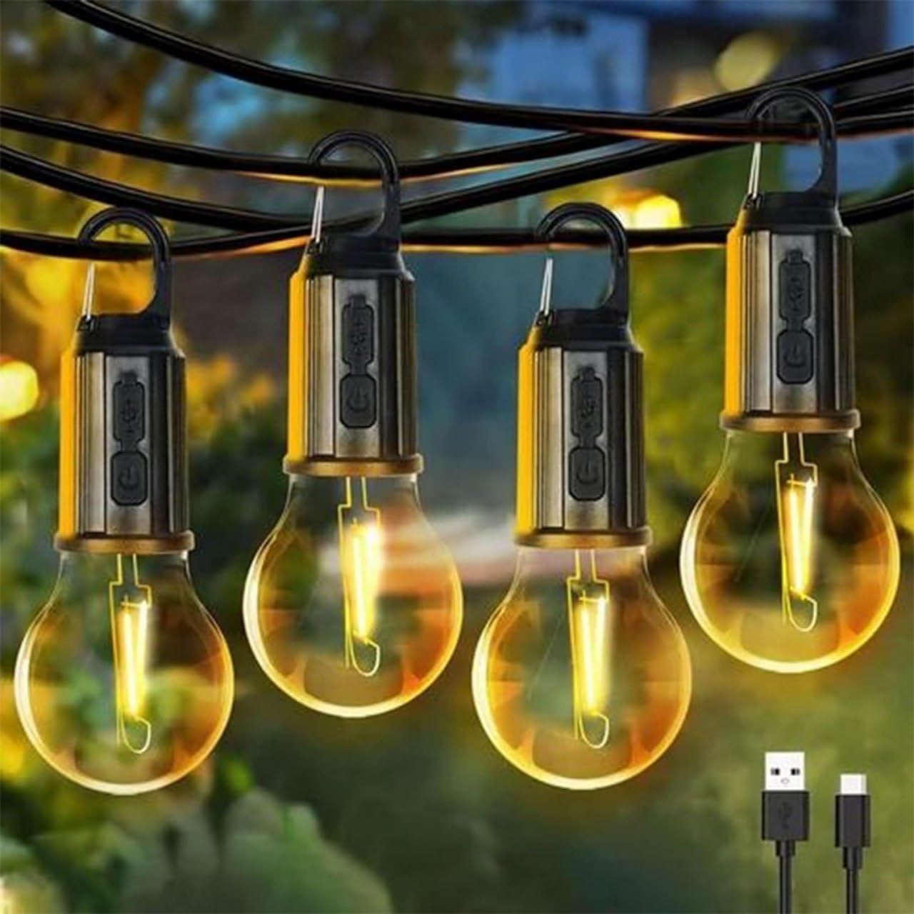 KN Enterprise Waterproof, Unbreakable, Hanging Clip Bulb with Hook, Decorative Hanging Bulb, Tent Lamp for Camping and Hiking,(1 pc, Black Color)-image-22