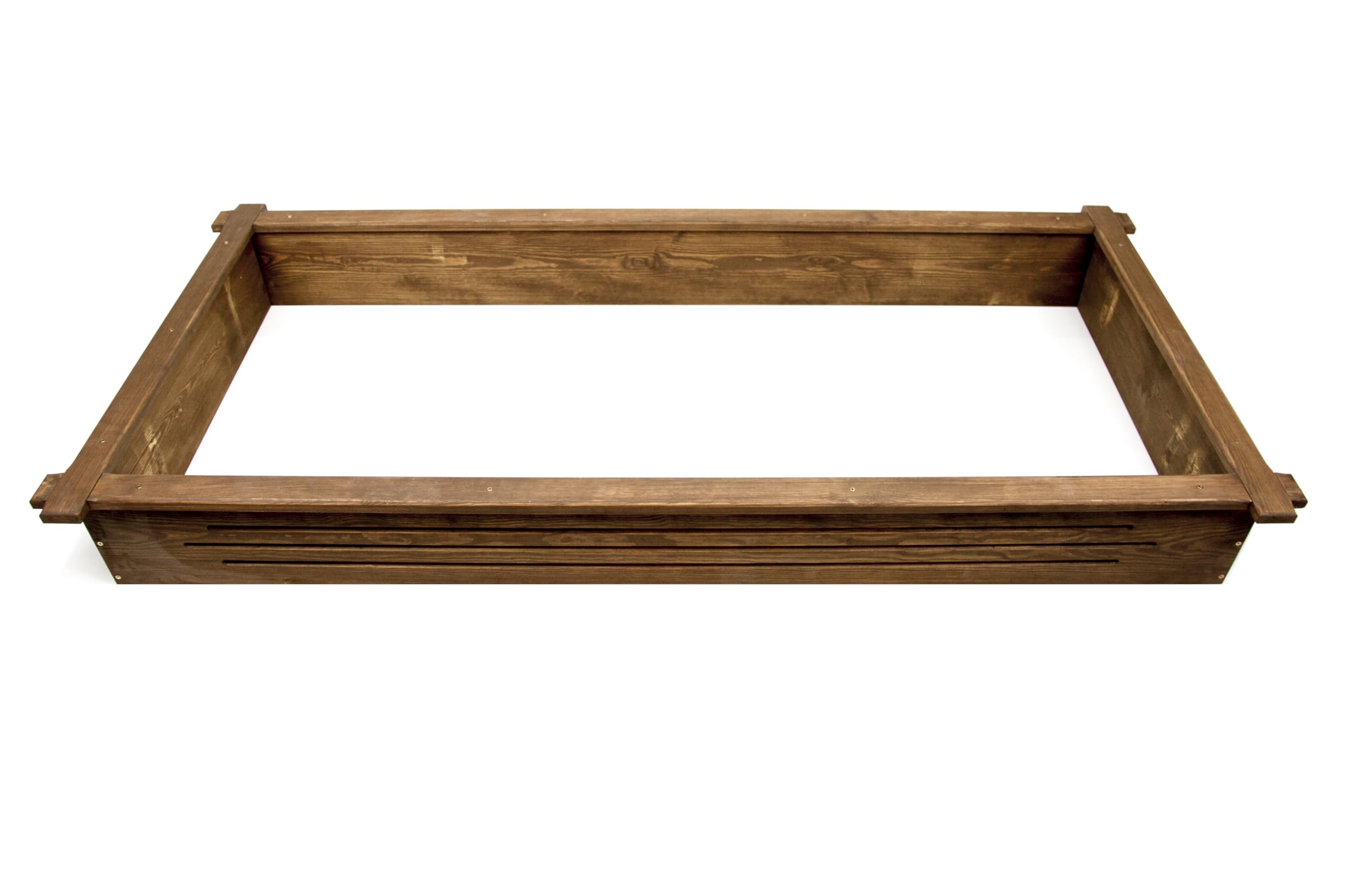 Grabrahmen aus Holz – Holzrahmen für Grab – Grabumrandung 190x90x20 cm – Imprägniertes Kiefernholz – Farbe Nussbaum – Wetterfest – Einfache Montage