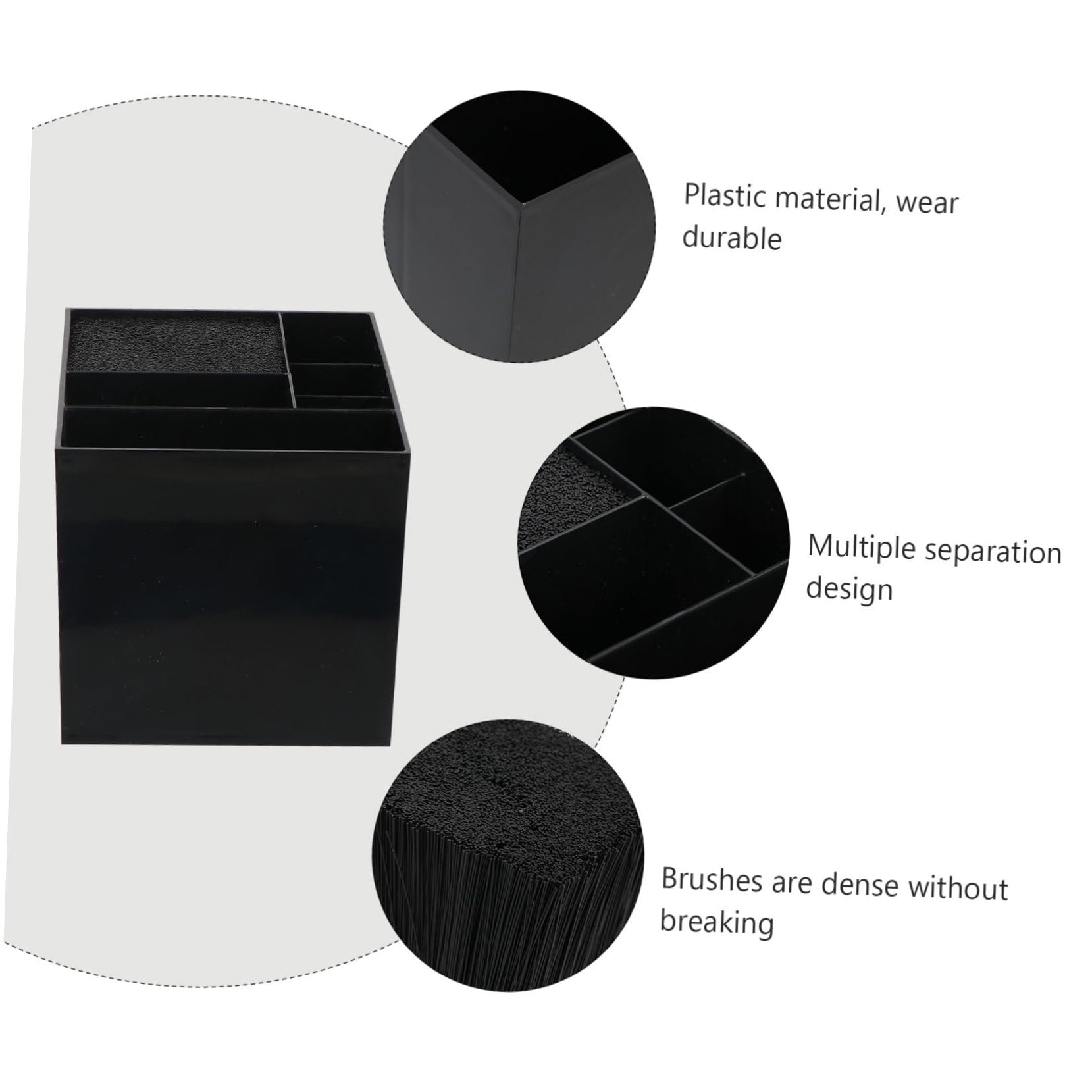 Organizer per Accessori Parrucchiere in Plastico Nero con 6 Scomparti di Varie Dimensioni e Divisori Multipli, Capacità Grande per Barber Shop e Salone di Bellezza