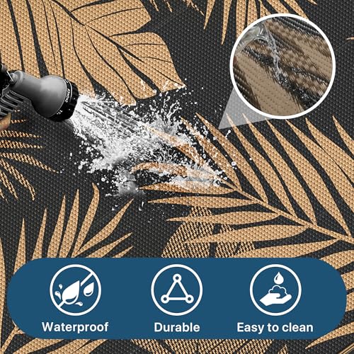 GENIMO Outdoor Rug 120x180cm, Waterproof Reversible Garden Rug, Washable UV Resistant Plastic Carpet for Patio Balcony, RV - Image 4