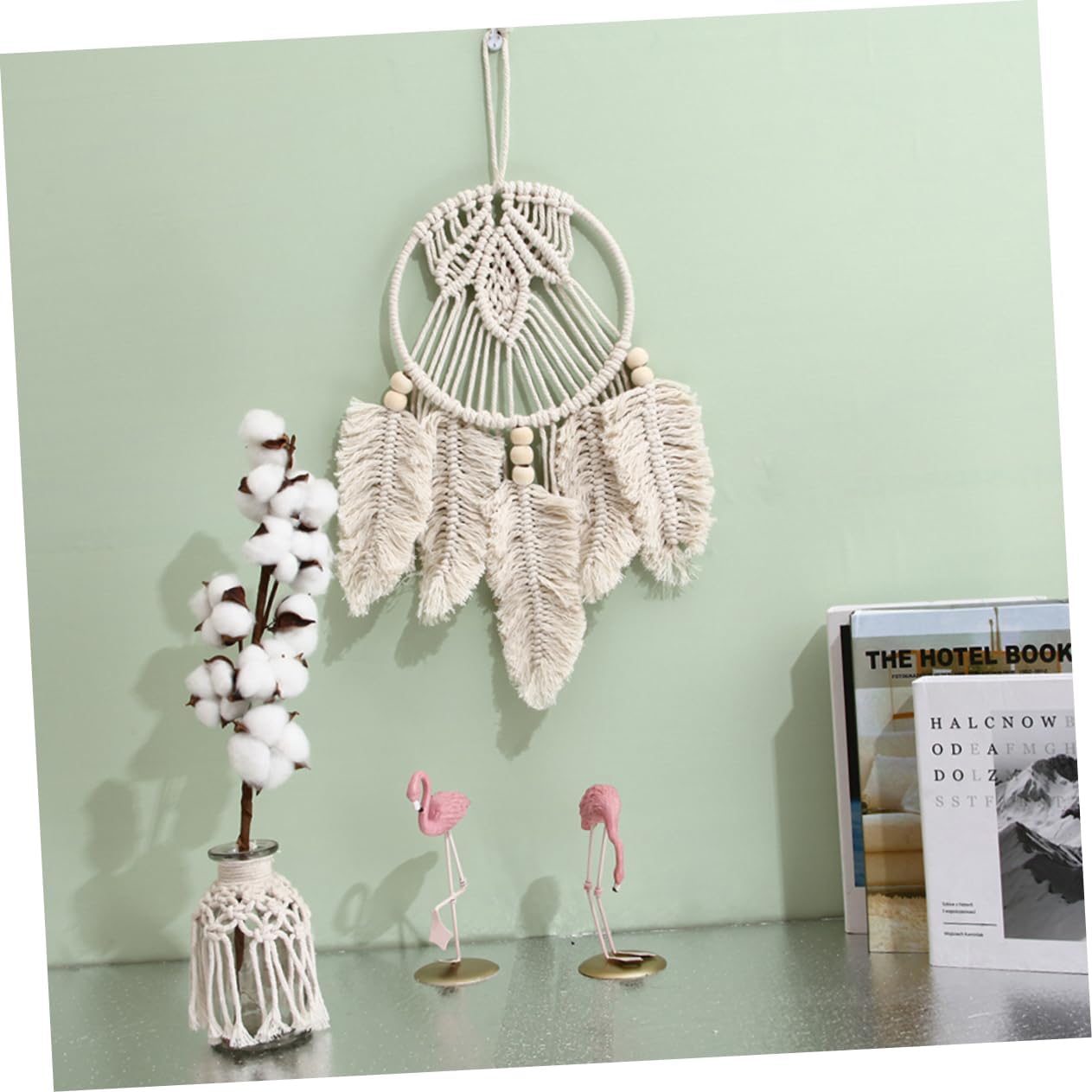 Decor Dream Catcher Wall Art Dream Catcher Bamboo Wall Hanging Unique Leaf Shape Decor