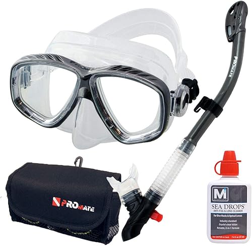 Promate Máscara de buceo y snorkl Gear Bag y Mcnett SeaDrops Set, Titanio