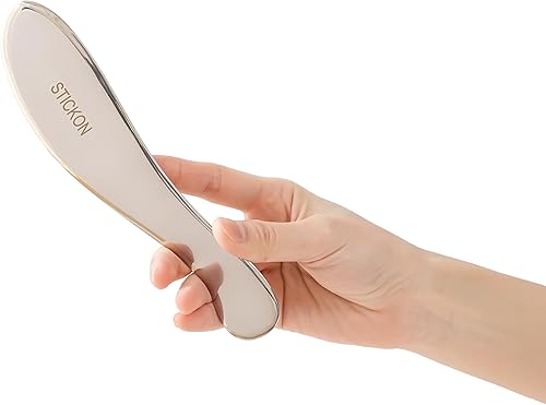 STICKON Herramienta raspadora de masaje Gua Sha de acero inoxidable, herramientas de masaje de raspado GuaSha, herramientas IASTM, gran herramienta