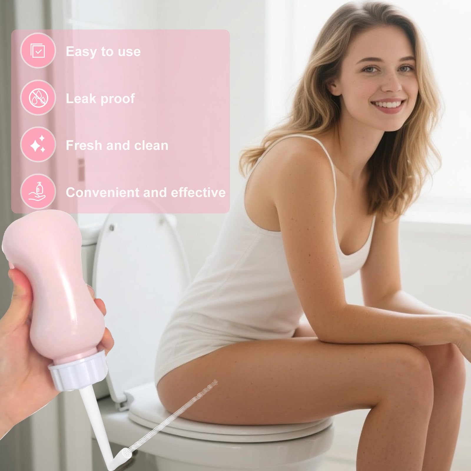 Peri Bottle for Postpartum Care, Upside Down Perineal Bottle for New Mom Postpartum Essential, Feminine Hygiene Care, 10 Oz Portable Bidet with Storage Bag for Postpartum Recovery