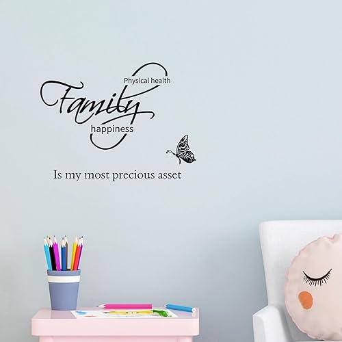 Miniatura 4 de 2 hojas de calcomanías de pared para la familia, citas inspiradoras para el hogar, decoración de pared, monograma de vinilo, calcomanías de pared