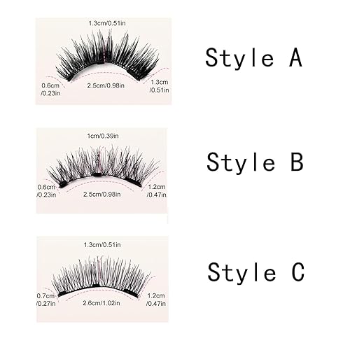 Magnetic Eyelashes 1 Pair Reusable Magnetic Eyelashes with Applicator No Glue Needed Eyelashes Cat Eye Natural Look Lash Clusters Kit Easy to Wear and Remove(Style 3)