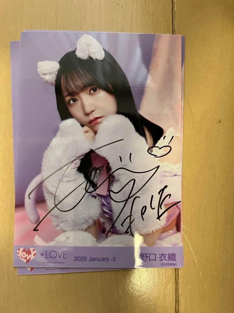 野口衣織 チュウ 猫衣装 直筆 イコラブ ＝LOVE 野口衣織 7周年