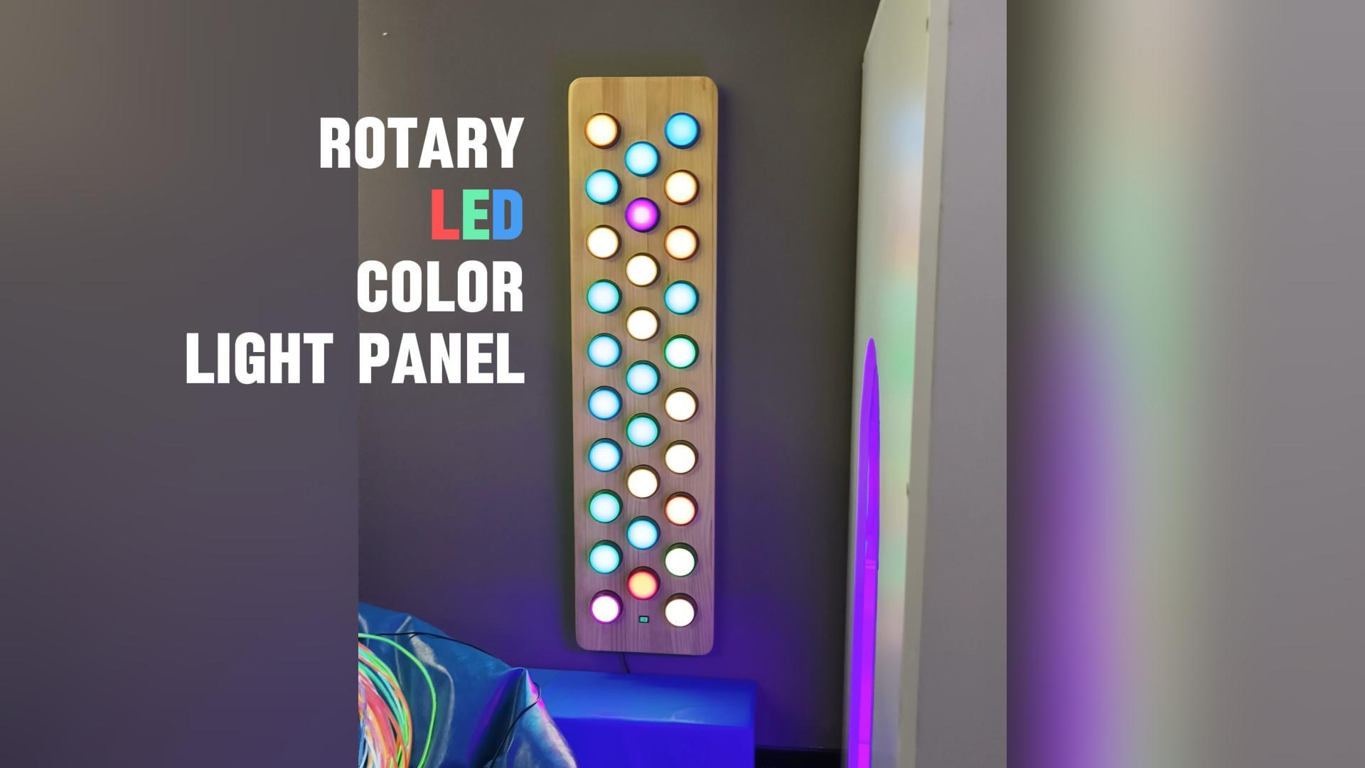 Wall-Mounted Rotary LED Color Light Panel – 29 Adjustable Lights