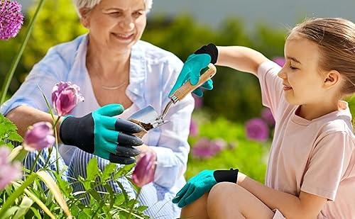 RZJZGZ 2 Pairs Garden Gloves with Claws for Women and Men Both Hands Waterproof Gardening Work Gloves Quick & Easy to Digging & Planting Safe Rubber Gloves for Home Working - Image 6