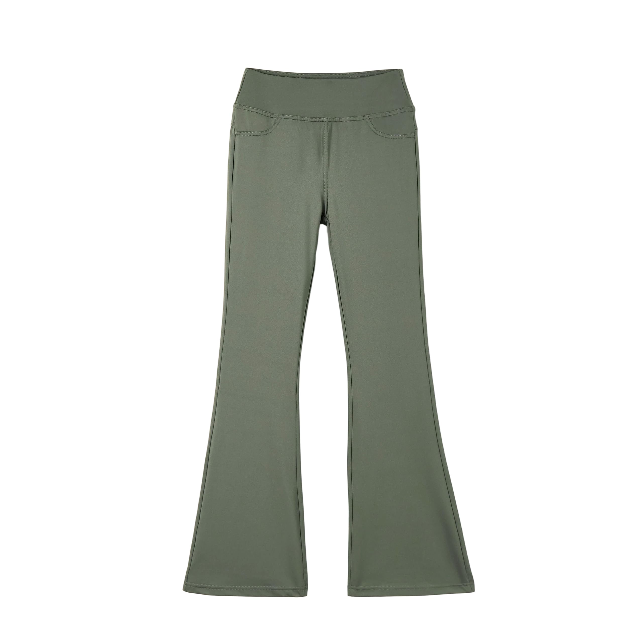 Rolanko Ausgestellte Yoga Leggings für Mädchen, Hohe Taille Bootcut Stretch Workout Running