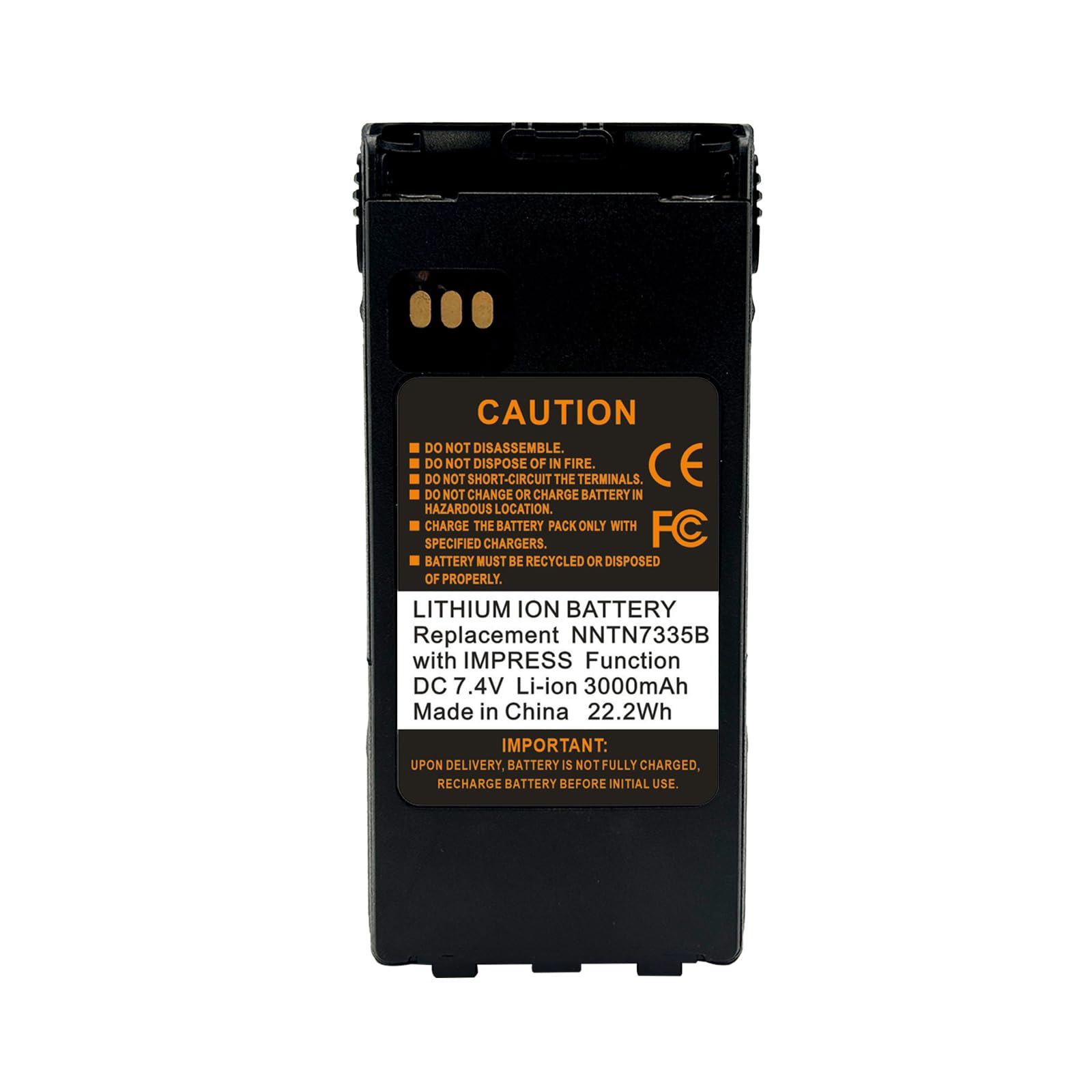 NNTN7335B 3000mAh IMPRES Li-ion Battery for Motorola XTS2500 XTS1500 XTS2250 XTS2000 XTS1000 PR1500 MT1500 Two Way Radio Replace NNTN7335 NTN9858C with Belt Clip