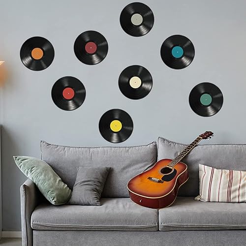 PETSTIBLE 8 calcomanías de pared de vinilo para pared para el hogar estudio habitación discos hip hop rock 70S 80S 90S decoración retro