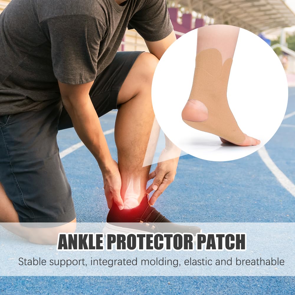 12 Stück Kinesio Tapes Vorgeschnittenes Bandage Fußgelenk Precut Kinesiologie Tape Sport Knöchel Muskeltape Physio Tape für Sportler zum Schutz der Knöchel (Beige)