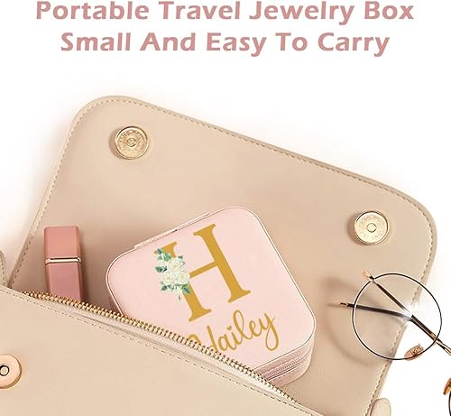 Miniatura 5 de Joyero de regalo de dama de honor joyero pequeño estuche de viaje personalizado de piel sintética portátil cajas de propuesta de dama de honor mini