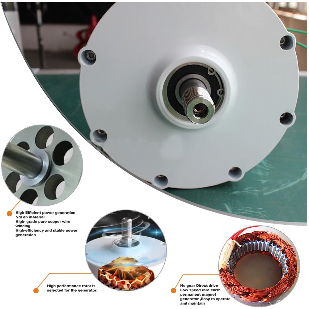 Generator 20000 W 50 HZ 600 obr./min Alternator darmowej energii 12 V 24 V 48 V Generator z magnesami trwałymi dla systemu wytwarzania energii i turbiny wiatrowej (z podstawą)