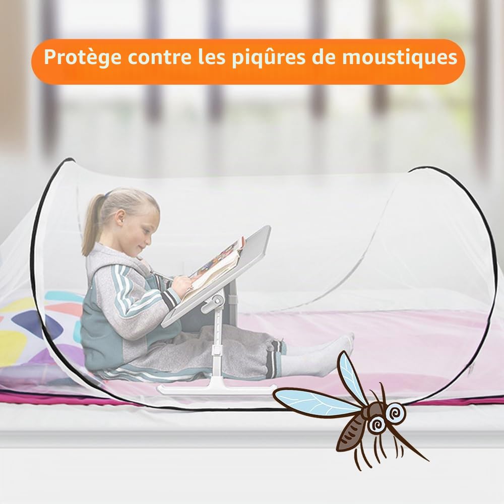 Moustiquaire Voyage, 200 X 80 X 56cm Moustiquaire Pop Up avec Fermeture Eclair, Moustiquaire Pliable Ultra Légère, Tente de Camping Portable, pour Lit Simple, Camping, ExtéRieur