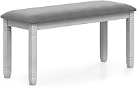 Giantex Upholstered Dining Bench with Padded Seat, Solid Wood Legs, 800 lbs Capacity - 40.5" Grey Entryway Shoe Bench for Bedroom, Kitchen, Hallway
