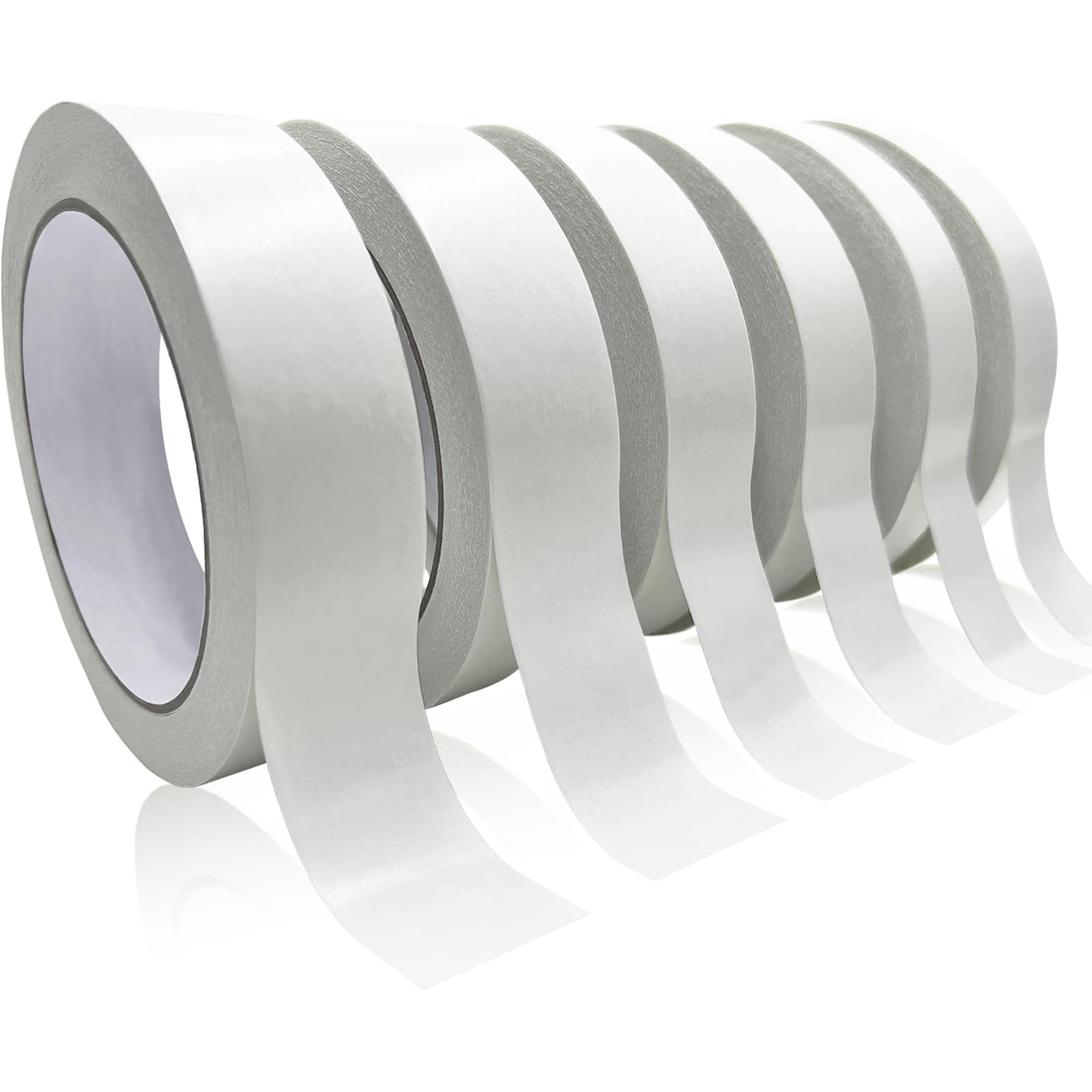 Double-Sided Fabric Tape, Hem Tape No Sew Double Sided Tape for Crafts Arts, 6 Rolls Strong Adhesive Cloth Sewing Tape for Hemming, Clothing Repairs,